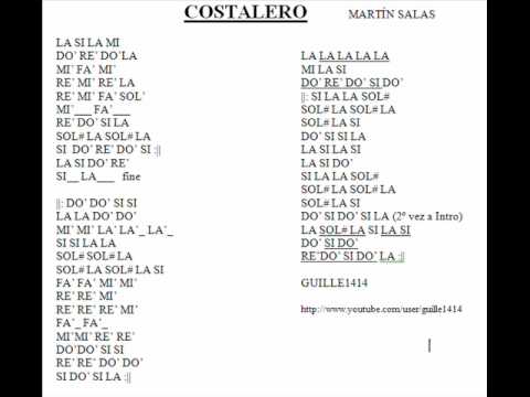 Notas para flauta (ES): Costalero (marcha), notas para flauta