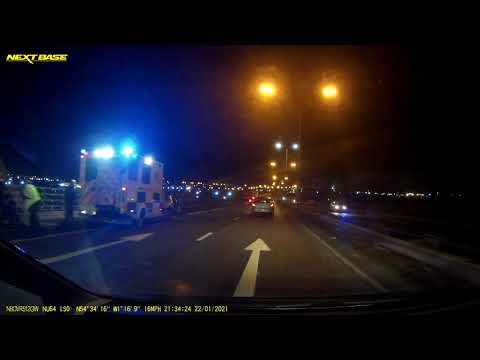 Incident on A19 flyover Teesside police & ambulance in attendance after man comes off bike 22/01/21