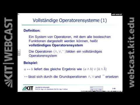 07: Schaltnetze (Boolesche Funktion: Normalform, Minimalform, Funktionsdarstellung im Würfelkalkül)