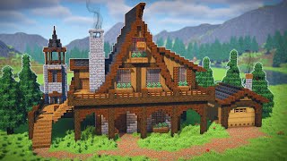 Minecraft: How To Build a A-Frame Cabin | Tutorial
