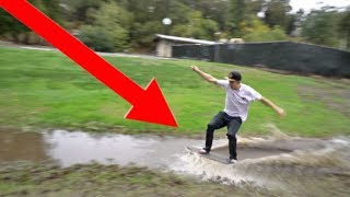 The BEST thing to do in the rain! (STREET SKIMBOARDING) | Garrett Ginner
