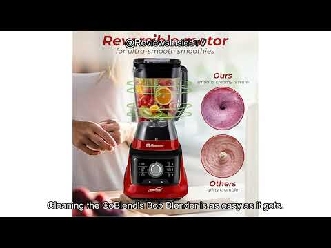 Koblenz Bob Countertop Blender, 1400 Watt Stainless Steel, Reversible Blade, 6 Smart Programs, Variable Speed & Pulse, 68 oz Jar, Personal Blender To-Go Cup, Tamper, Ultra-Quiet, Black/Red, BPKM-9609 video review thumbnail