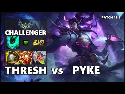 SEASON 12 CHALLENGER Support Gameplay - THRESH vs PYKE Patch 12.8