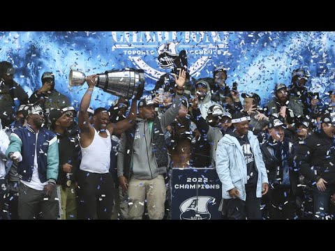 ARRRGOOOOS!: Grey Cup victory rally at Maple Leaf Square
