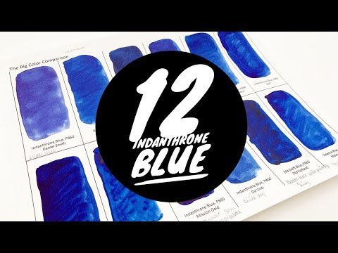 Colossal Color Showdown S2 Ep.9 - Indanthrone Blue | Comparing 12 Watercolor Brands