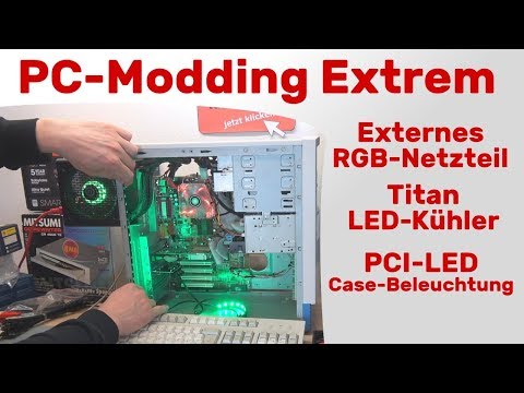 PC-Modding Extrem 👽 externes RGB-Netzteil - Titan LED Kühler - PCI-LED Case-Beleuchtung