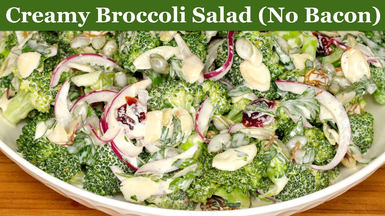 Creamy Broccoli Salad (No Bacon)