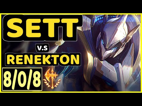 SATORIUS (SETT) vs RENEKTON - 8/0/8 KDA TOP GAMEPLAY - EUW Ranked MASTER
