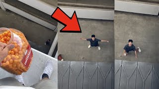 Cheese Ball 100FT Drop Test!! 😱 - #Shorts