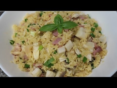 Arroz con Palmito y Balcón 🥓🌴 | Rice with hearts of palm and bacon.