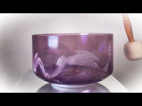 Azeztulite, Lavender Aura Gold Crystal Tones® Alchemy Crystal Singing Bowl 9" C#-5