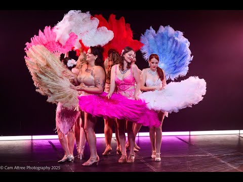 Feather Fan Dance students perform Soft Lights Sweet Music - The Bombshell Burlesque Academy