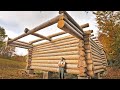 One Year of Log Cabin Building / One Man Building His Dream House