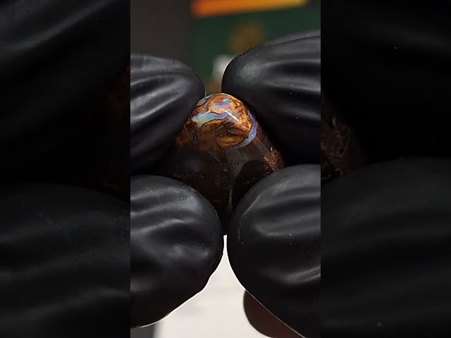 حجر البولدر اوبال طبيعي مصور بشهادة مختبر