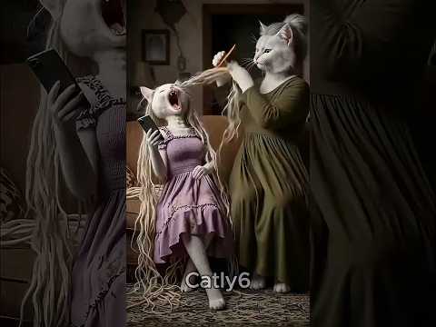 قصة القطة اللي رفضت تمشيط شعرها… وشوفو وش صار! 🐱🐍