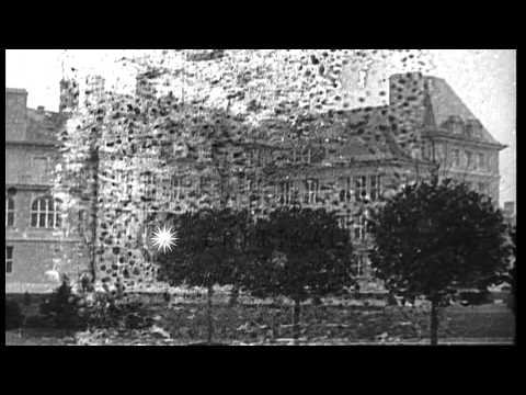 German Emperor Wilhelm II walks outside his manor house,Haus Doorn, in Doorn, Net...HD Stock Footage