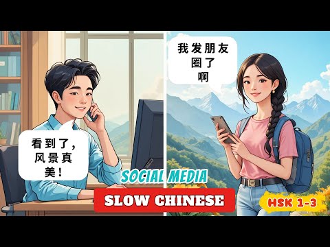 HSK 1 - 3 | Chinese Conversation for Beginners: Social Media | With Subtitle