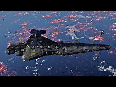 Separatist Venator Leads CIS Fleet Against Imperial Fleet - Empire At War Remake - NPC Battle