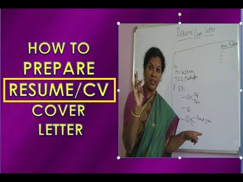 HOW TO WRITE RESUME/CV COVER LETTER Video