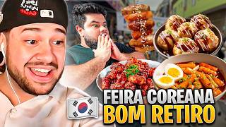 PROVANDO TODAS COMIDAS DA FEIRA COREANA! - React Thiago Quatroque
