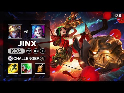 Jinx ADC vs Ezreal - KR Challenger - Season 12 Patch 12.5