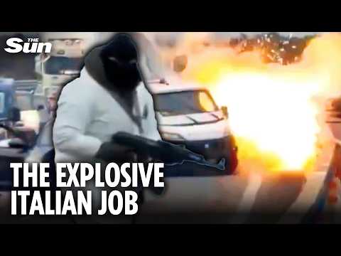 How an Italian highway turned into WAR ZONE by armed gang's expert cash heist