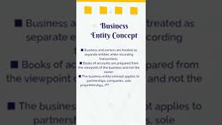 Accounts || Accounting Concepts|| Business Entity Concept 📖 #education #youtubeshorts