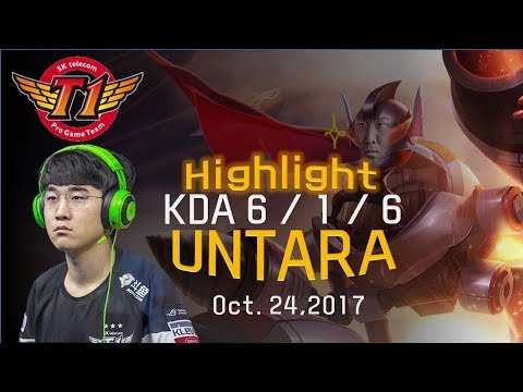 [SKT T1 Untara] SKT T1 Top laner Untara. His rumble have no mercy! (KDA: 6/1/6) (Oct. 24, 2017)