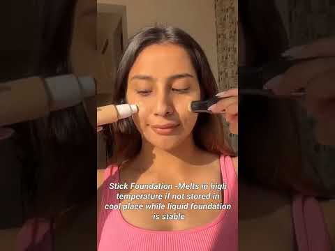 Liquid foundation VS Stick foundation... #makeuphacks #beautytips