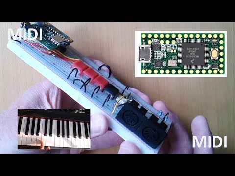 Teensy Microcontroller MIDI Input & Output to Keyboard and USB to Cakewalk DAW Arduino IDE