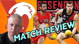 ESSENDON lose to Sydney 68-54 as the Swans take 100 more marks than the Dons