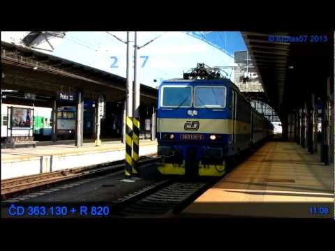 Eso 363.130 odjíždí s R820 - Praha, 18.9.2012