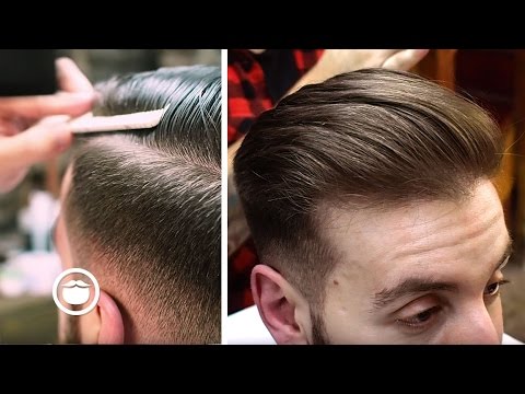 You Need This Hairstyle For Thick Hair: Side Parted Fade & Beard Trim Video
