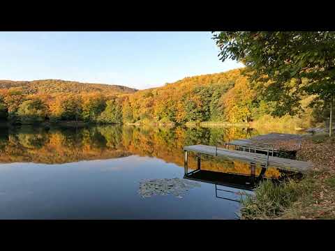 Izra mountain lake in autumn, Kosice region, Slovakia 4k GoPro 10 cinematic