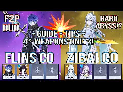 🔥 ONLY 4★ Weapons?! The NEW Abyss 12 Gets DESTROYED! (F2P Flins & Zibai) | Genshin Impact