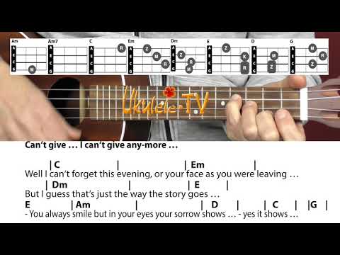 Without You - Harry Nilsson, Mariah Carey, Witney Houston, Ukulele chords/lyrics tutorial/lesson