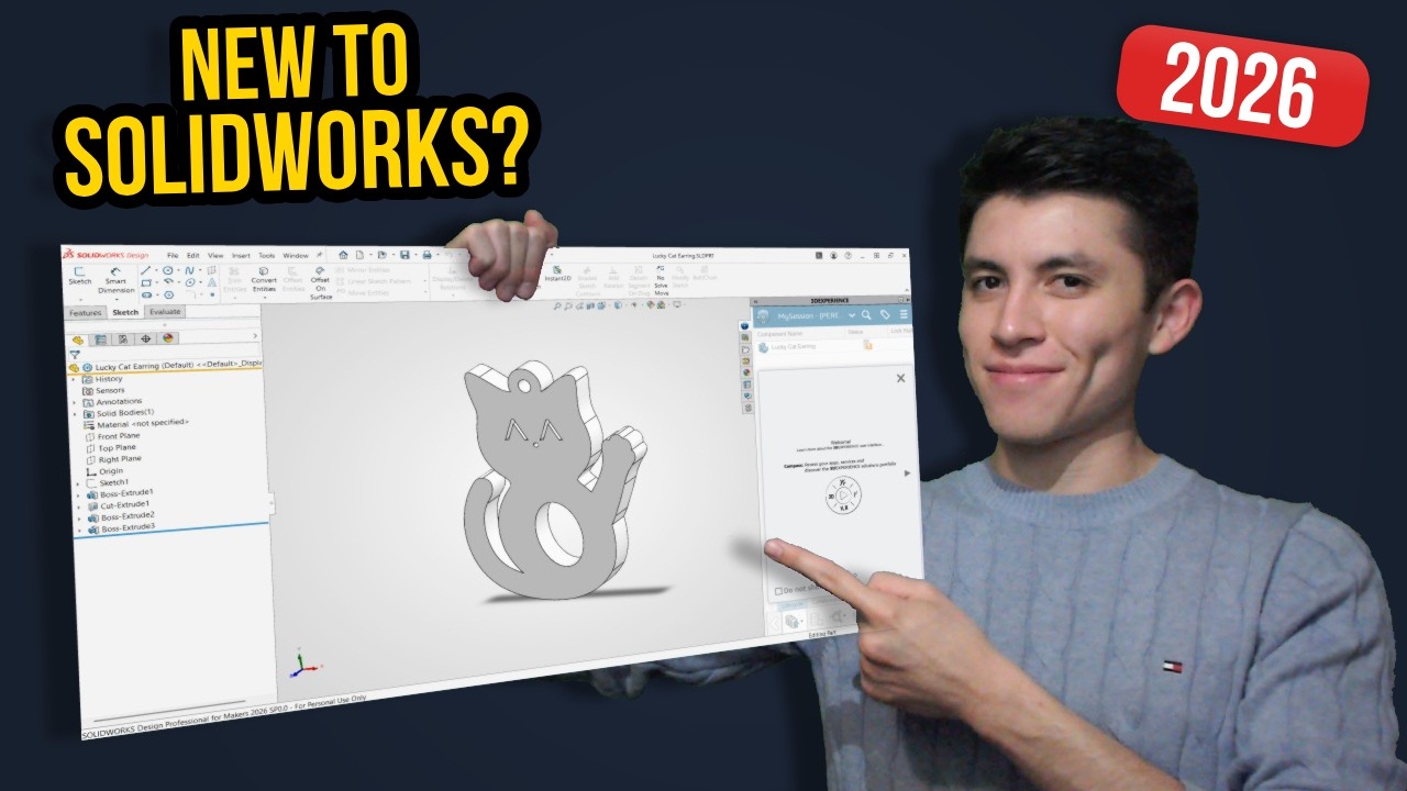SolidWorks 2026 Tutorial for Beginners | User Interface