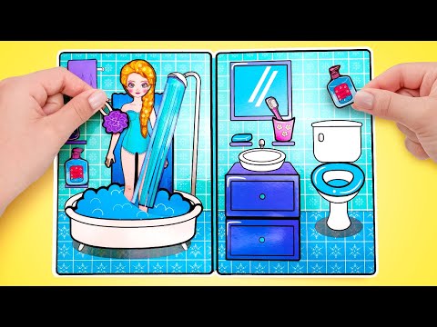 ¡Baile para una muñeca de papel de Elsa de bricolaje! ❄️ Vestimenta, manualidades y ¿un príncipe? 👑