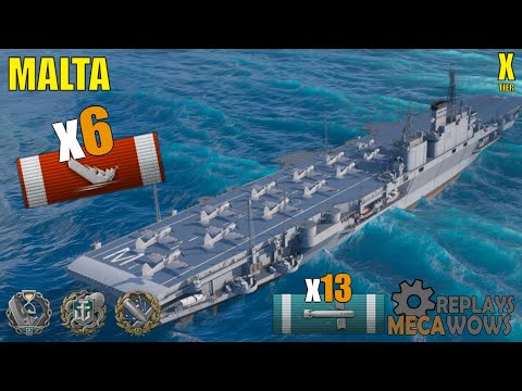 Malta 6 Kills & 110k Damage | World of Warships Gameplay