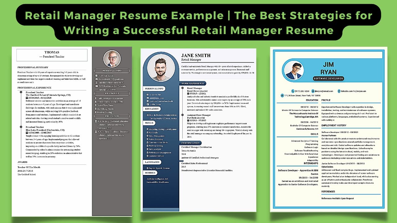 Retail Manager  Resume Example | The Best Strategies for Writing a Successful Retail Manager Resume