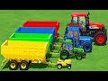 MINI BIG POLICE TRACTOR TRAILER Vs PORTAL TRAP CANOLA TRANSPORTING PARKOUR COLORS FS22
