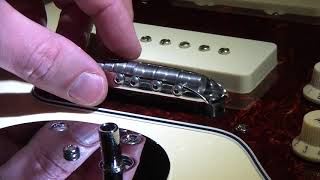 Video thumbnail for STAYTREM bridge installation - adjustomatic / tunomatic upgrade - J Mascis Jazzmaster guitar by Lord Fuzzman