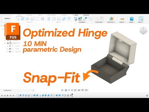3D Printed Hinged Box with Snap Fit Lid   Quick Fusion 360 Tutorial