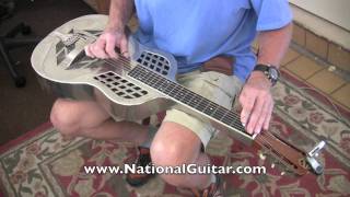 Video thumbnail for National Tricone Style 2 Wild Rose Square Neck DEMO by National Guitar Man