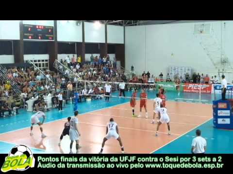 Final do 5º set da vitória da UFJF sobre o SESI-SP pela Superliga Masculina de Vôlei