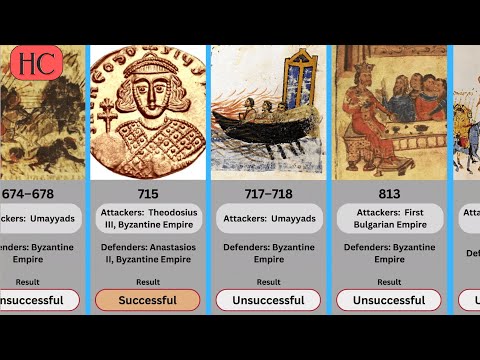 All sieges of Constantinople, modern Istanbul (378 - 1453)