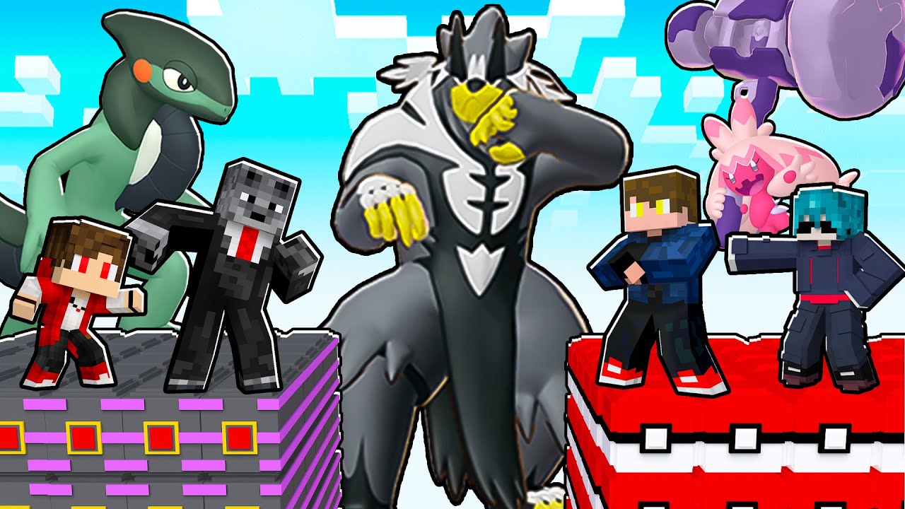 2 VS 2 no NOVO POKEMON em DUPLA no CUBO de LUCKY PIXELMON no MINECRAFT