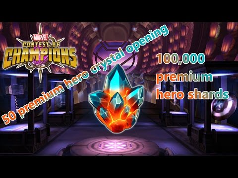 100,000 premium hero crystal shards (50 crystals) and more || marvel contest of champions (part 125)