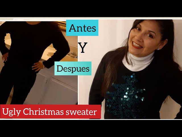 Vídeo relacionado con Giggling Getup Suéteres feos de Navidad para mujer, prenda de punto navideña con luz, suéter de reno con LED para hombre y mujer, suéter feo de Navidad de tirantes, verde, M