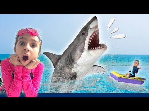 Sea Animals Educational Video for KIDS | Atrin, Soren, and Nikan's Pool swim Escape to the Aquarium